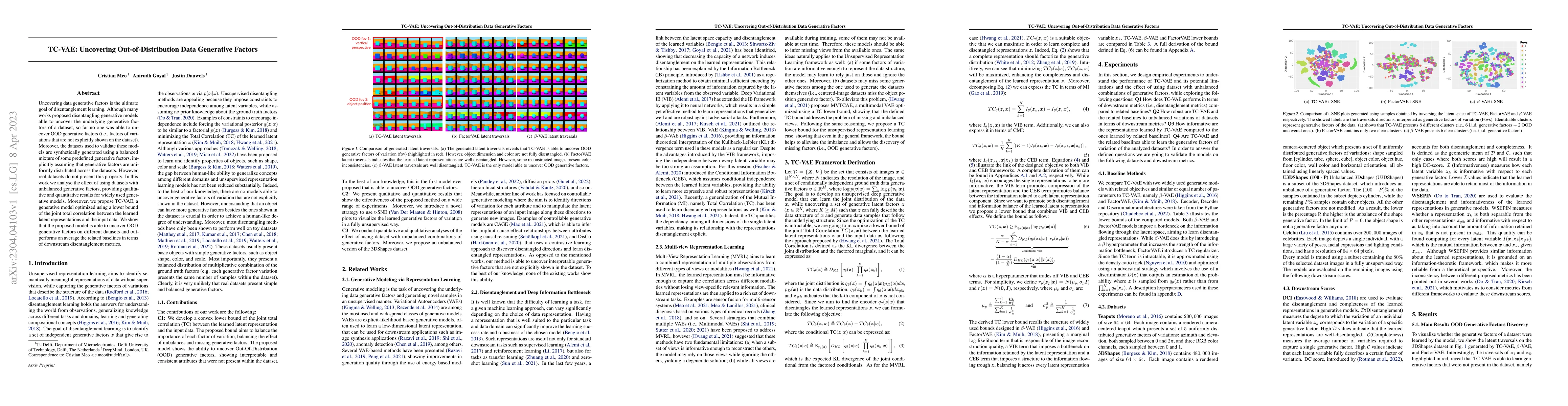 Thumbnail for TC-VAE: Uncovering Out-of-Distribution Data Generative Factors