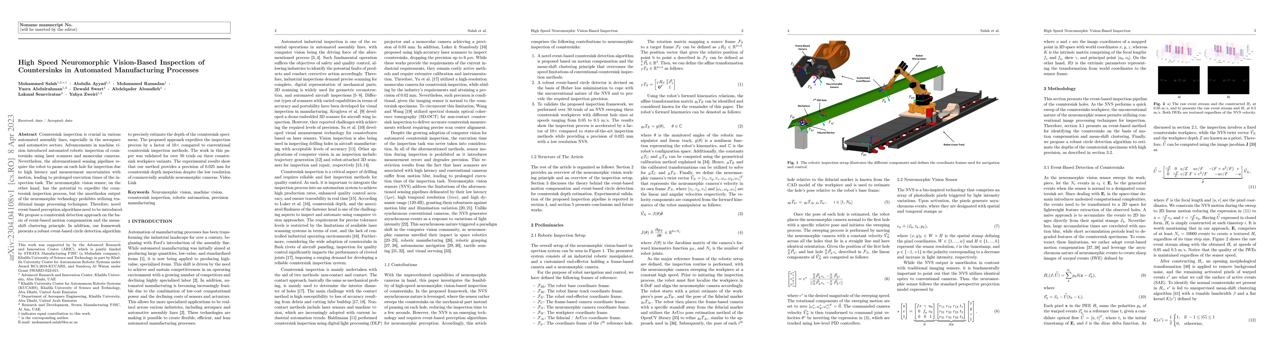 Thumbnail for High Speed Neuromorphic Vision-Based Inspection of Countersinks in
  Automated Manufacturing Processes