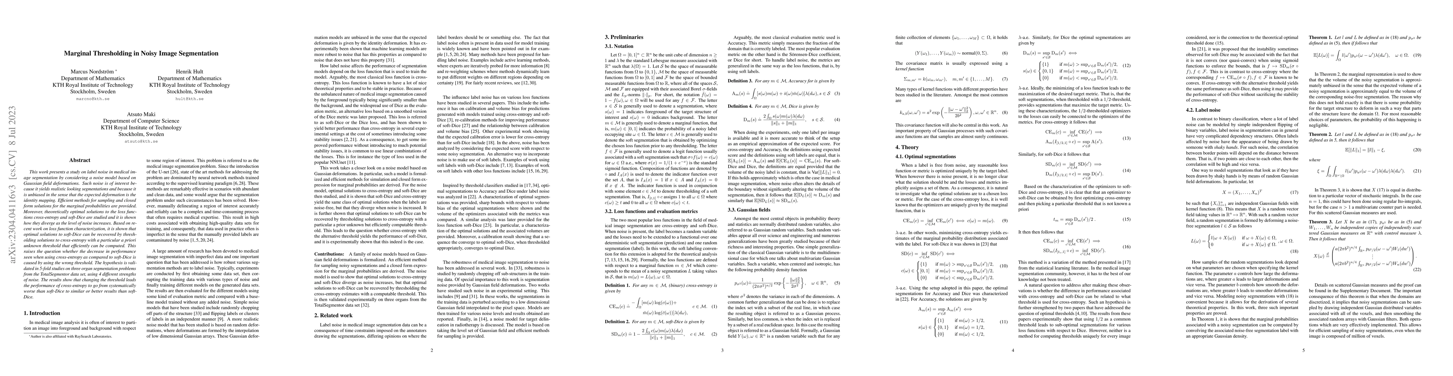 Thumbnail for Marginal Thresholding in Noisy Image Segmentation