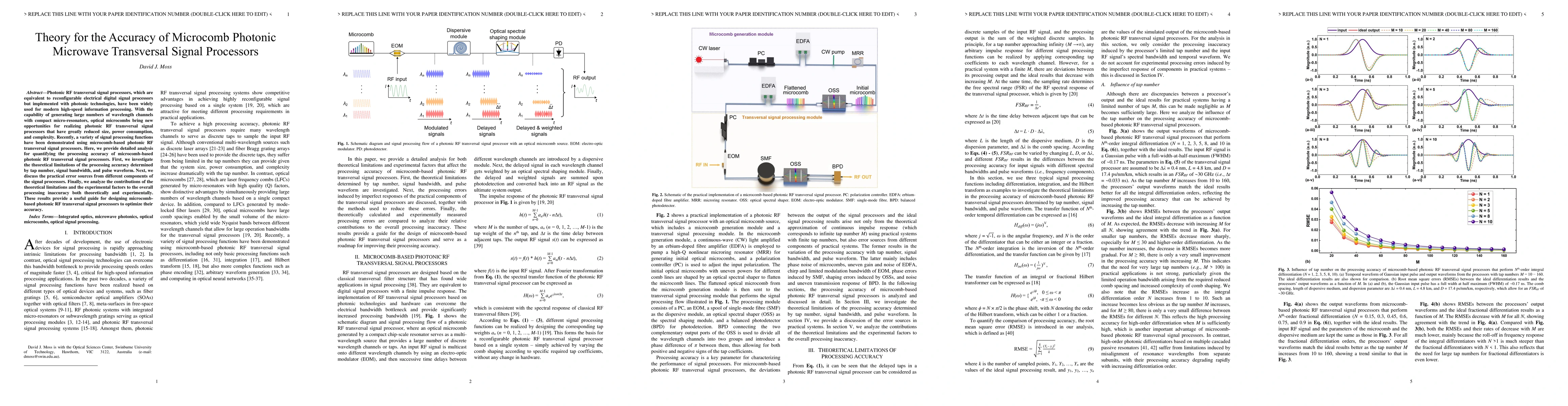 Thumbnail for Theory for the Accuracy of Microcomb Photonic Microwave Transversal
  Signal Processors
