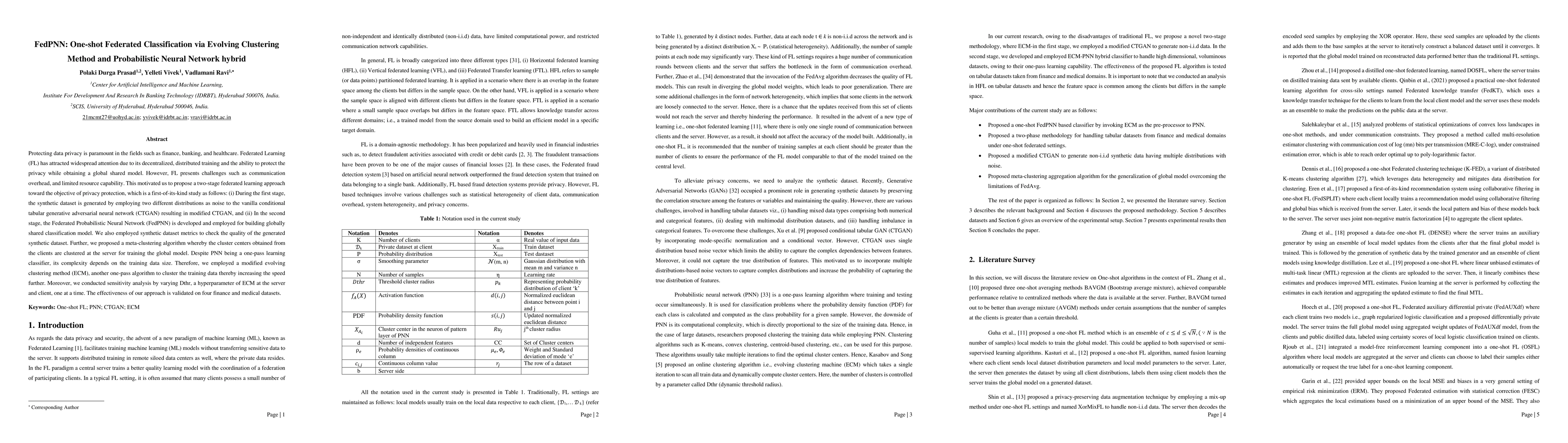 Thumbnail for FedPNN: One-shot Federated Classification via Evolving Clustering Method
  and Probabilistic Neural Network hybrid