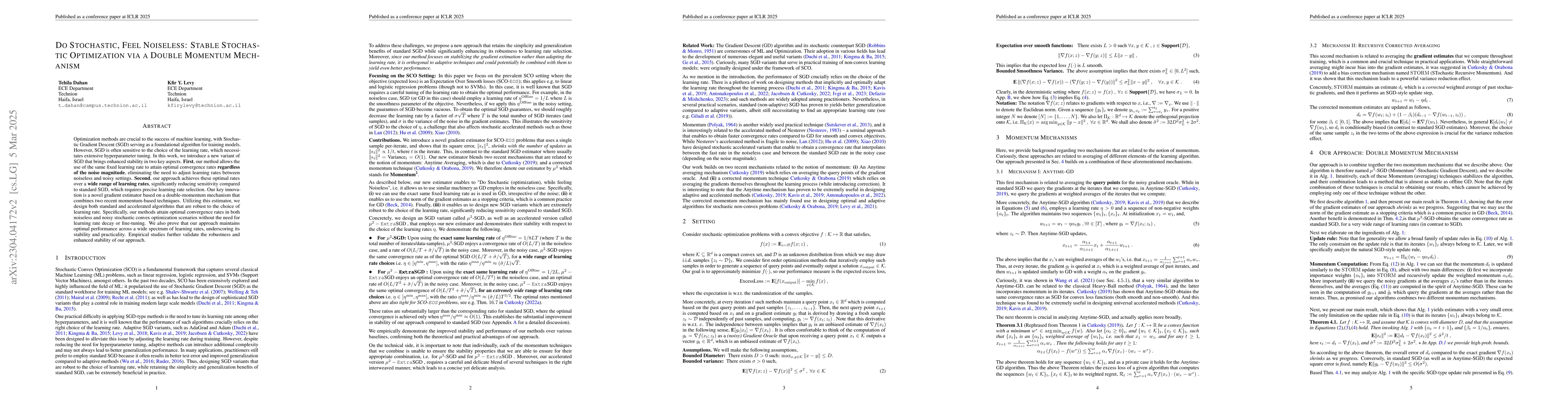 Thumbnail for $\mu^2$-SGD: Stable Stochastic Optimization via a Double Momentum
  Mechanism