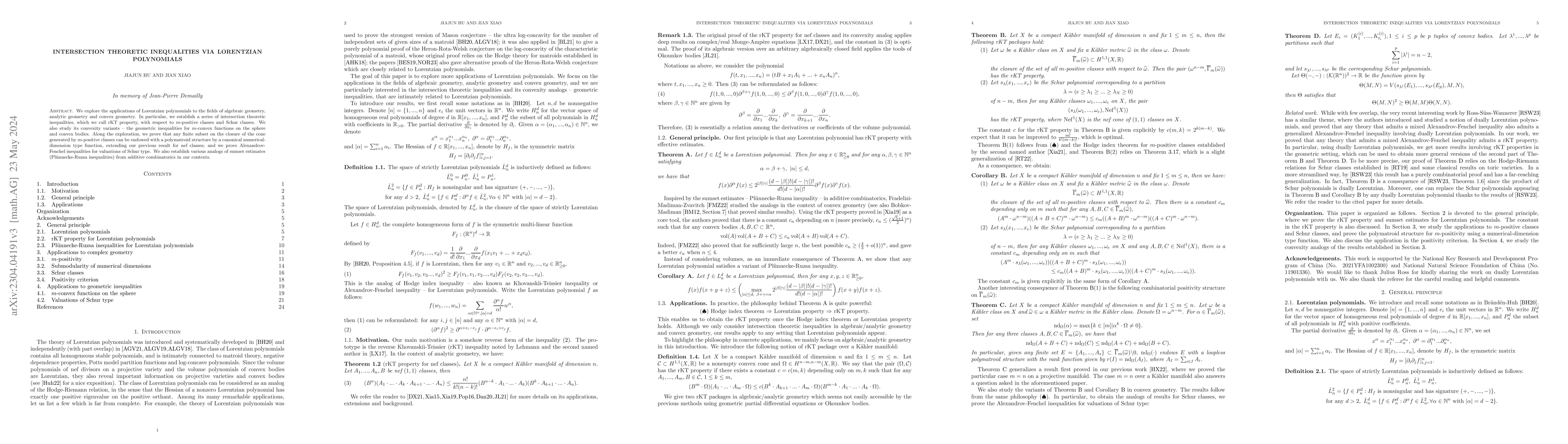 Thumbnail for Intersection theoretic inequalities via Lorentzian polynomials