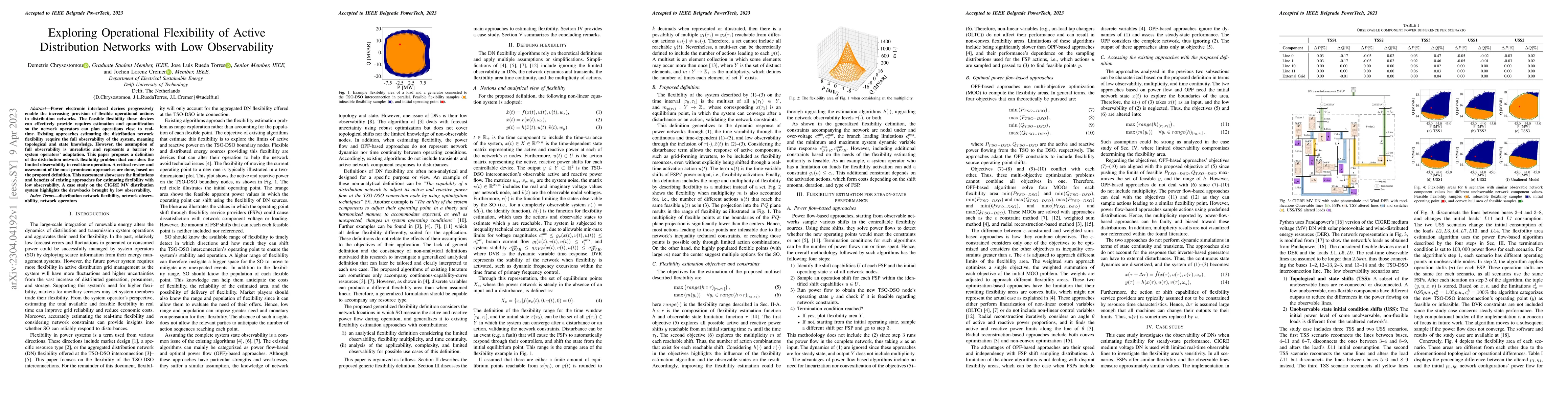 Thumbnail for Exploring Operational Flexibility of Active Distribution Networks with
  Low Observability