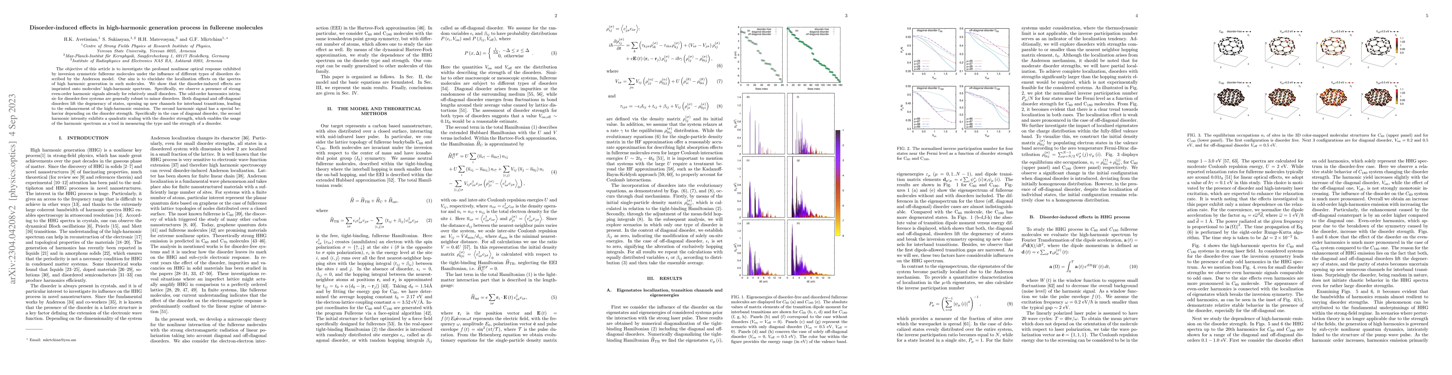 Thumbnail for Disorder-induced effects in high-harmonic generation process in
  fullerene molecules