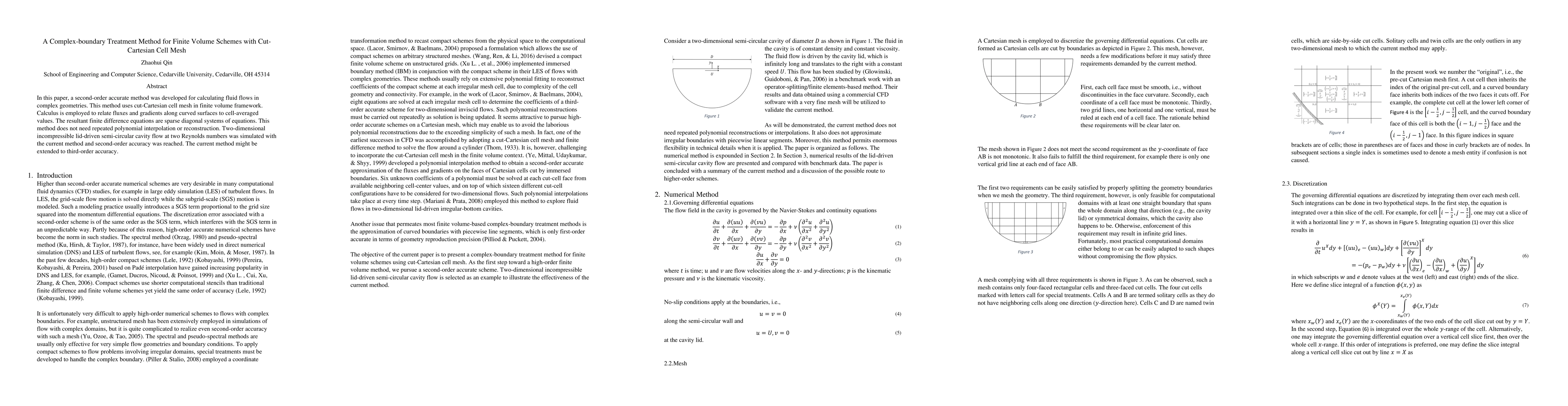 Thumbnail for A Complex-boundary Treatment Method for Finite Volume Schemes with
  Cut-Cartesian Cell Mesh