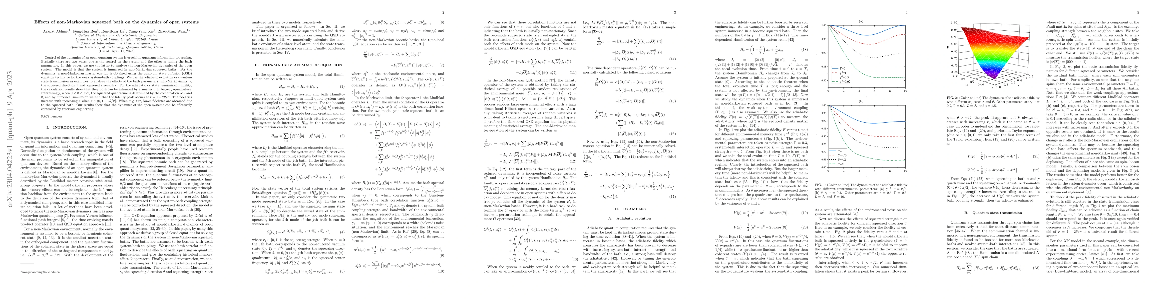 Thumbnail for Effects of non-Markovian squeezed bath on the dynamics of open systems