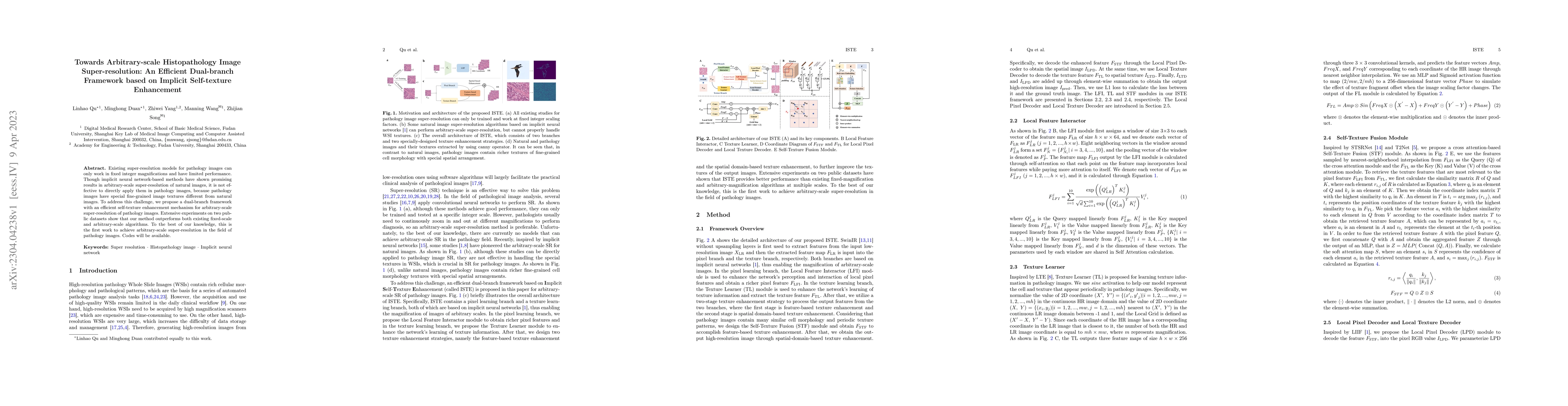 Thumbnail for Towards Arbitrary-scale Histopathology Image Super-resolution: An
  Efficient Dual-branch Framework based on Implicit Self-texture Enhancement