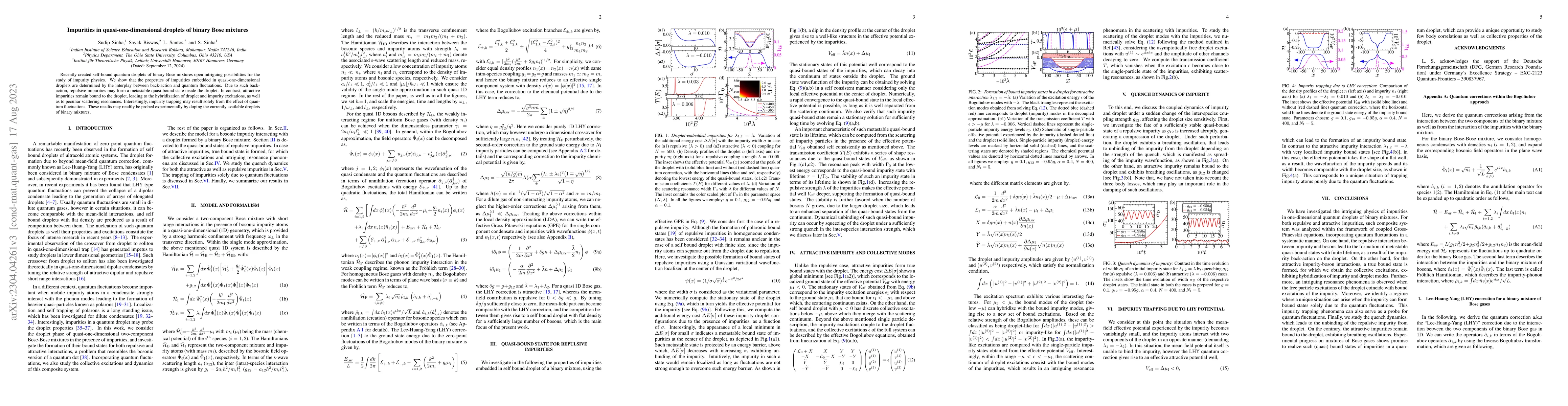 Thumbnail for Impurities in quasi-one-dimensional droplets of binary Bose mixtures