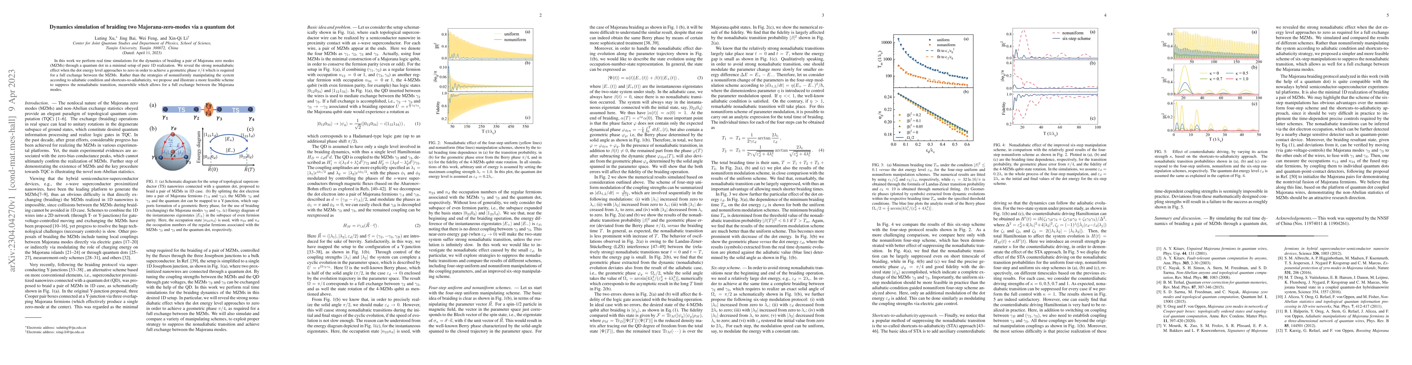 Thumbnail for Dynamics simulation of braiding two Majorana-zero-modes via a quantum
  dot