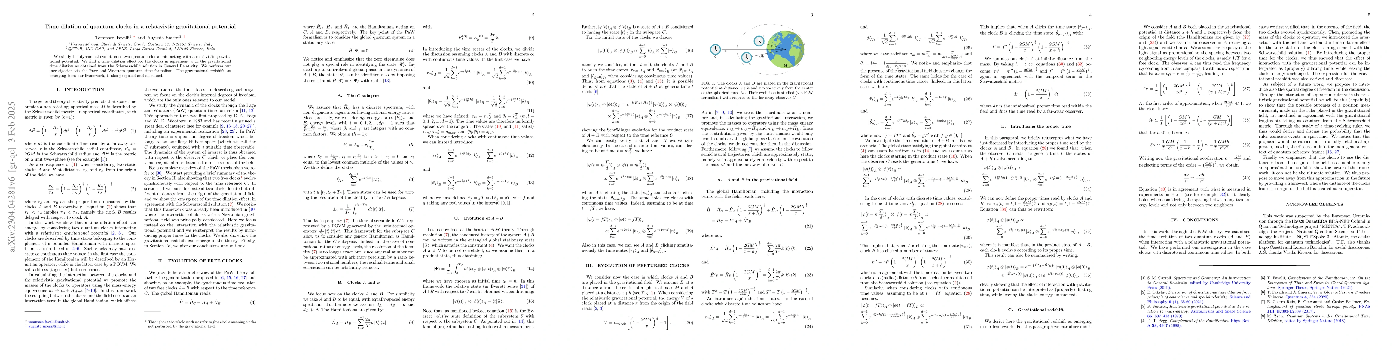 Thumbnail for Time dilation of quantum clocks in a Newtonian gravitational field