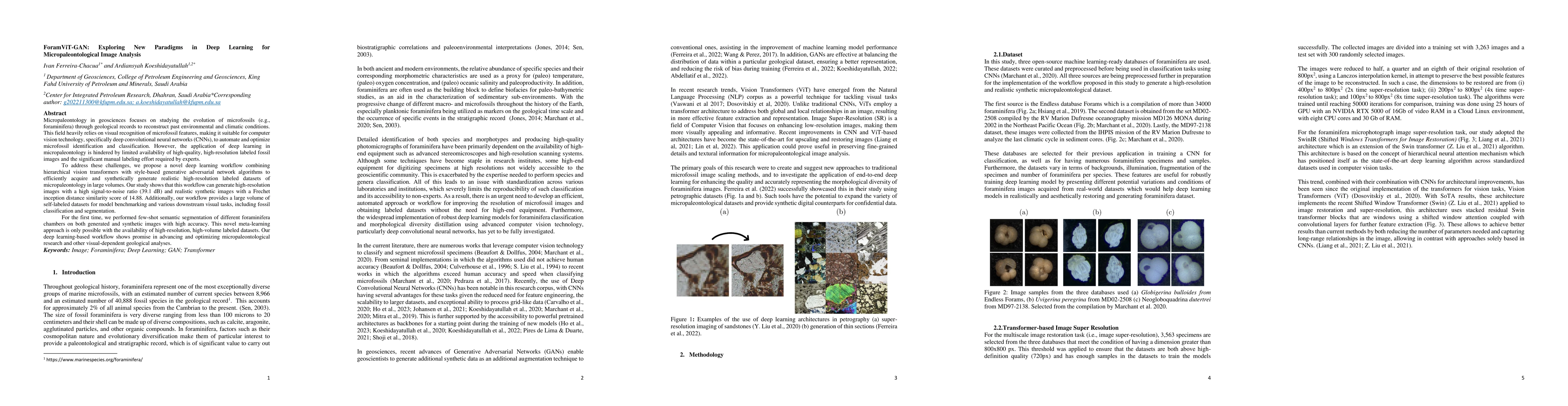 Thumbnail for ForamViT-GAN: Exploring New Paradigms in Deep Learning for
  Micropaleontological Image Analysis