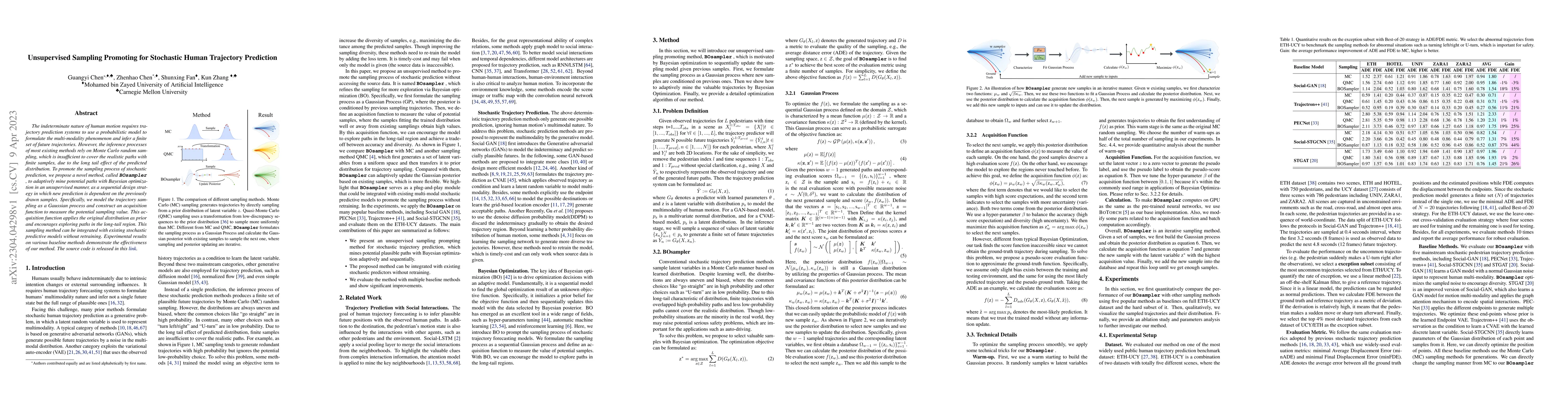 Thumbnail for Unsupervised Sampling Promoting for Stochastic Human Trajectory
  Prediction
