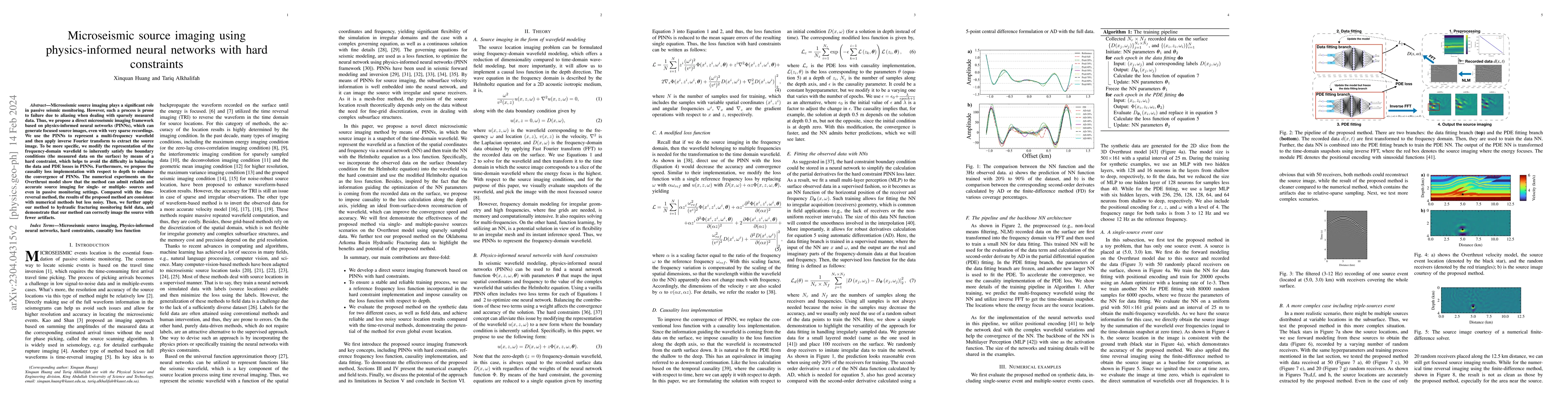 Thumbnail for Microseismic source imaging using physics-informed neural networks with
  hard constraints