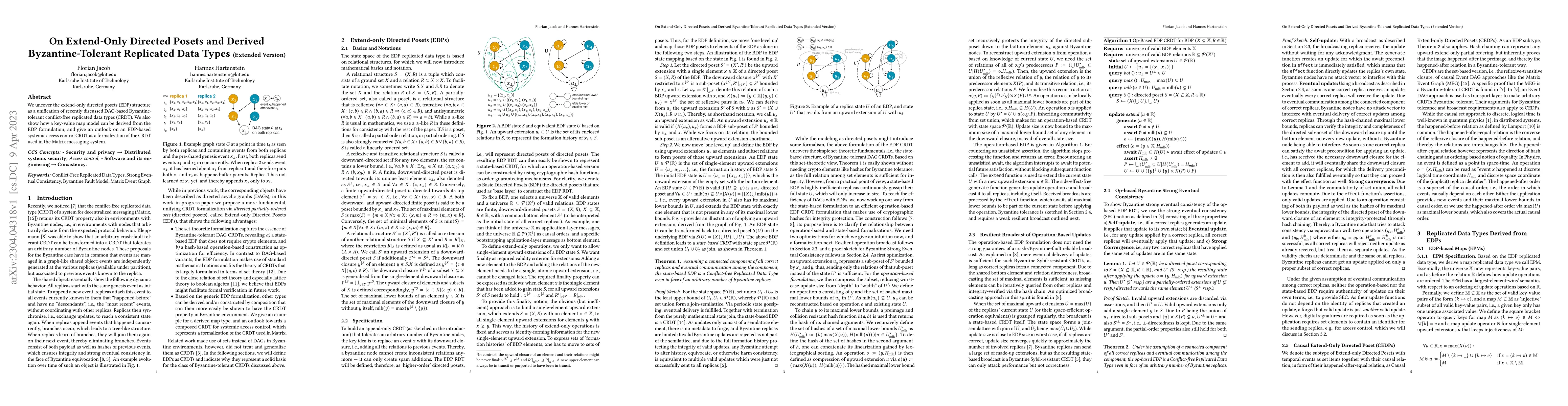 Thumbnail for On Extend-Only Directed Posets and Derived Byzantine-Tolerant Replicated
  Data Types (Extended Version)