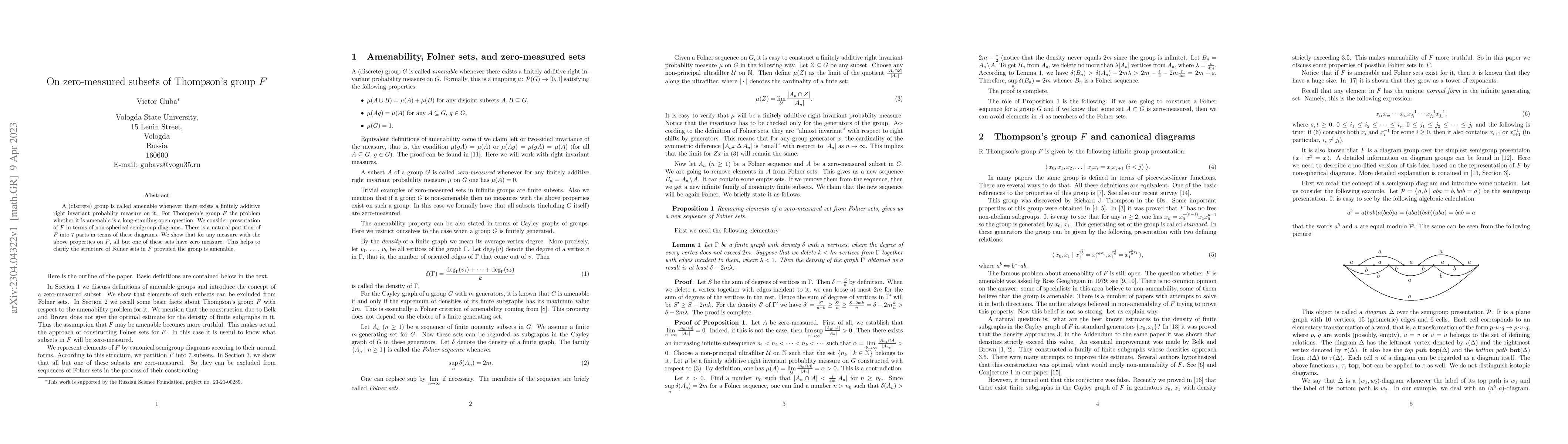 Thumbnail for On zero-measured subsets of Thompson's group F
