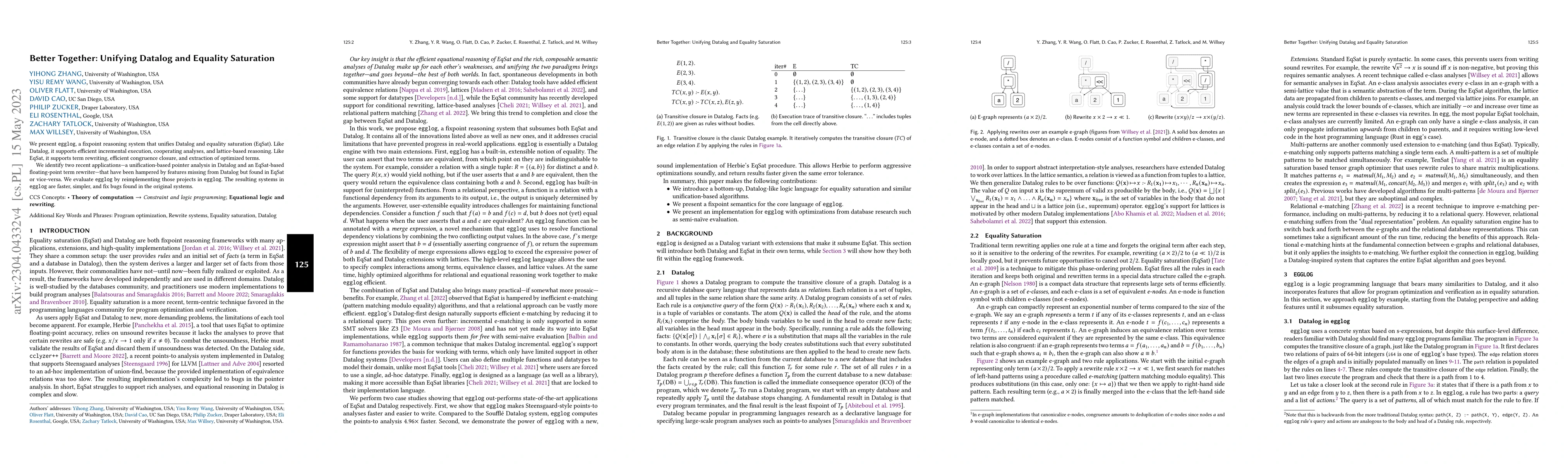 Thumbnail for Better Together: Unifying Datalog and Equality Saturation