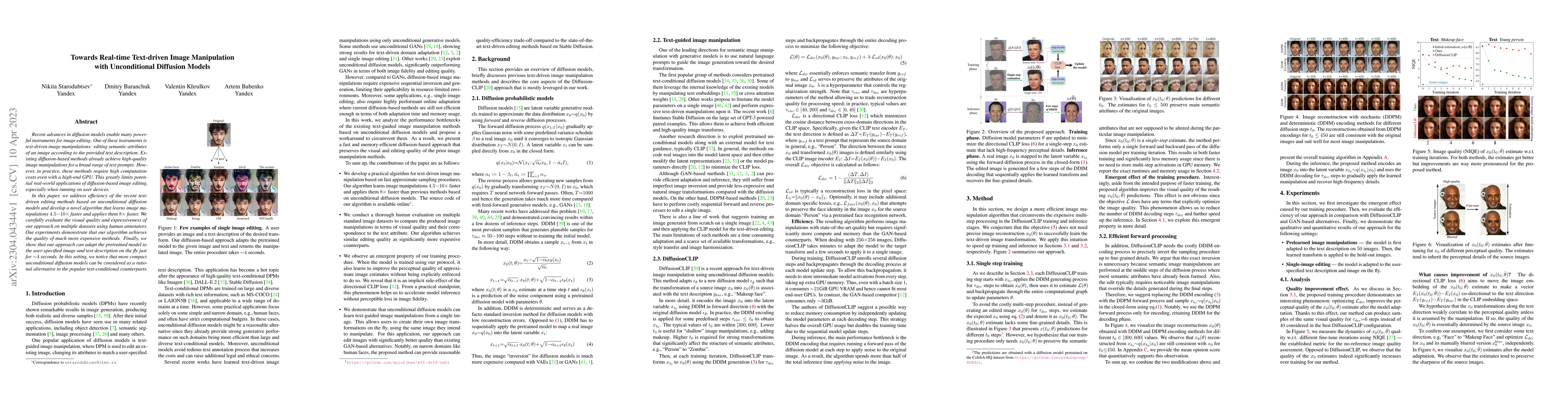 Thumbnail for Towards Real-time Text-driven Image Manipulation with Unconditional
  Diffusion Models