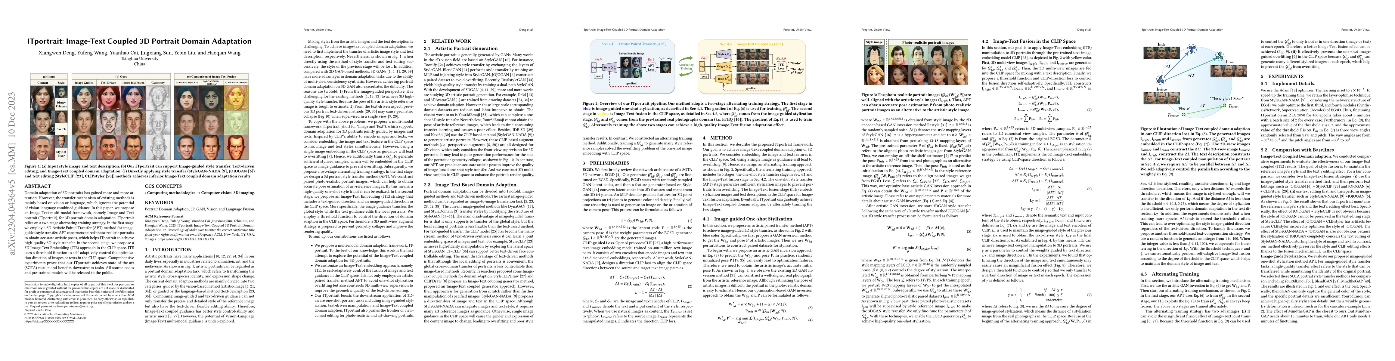 Thumbnail for ITportrait: Image-Text Coupled 3D Portrait Domain Adaptation