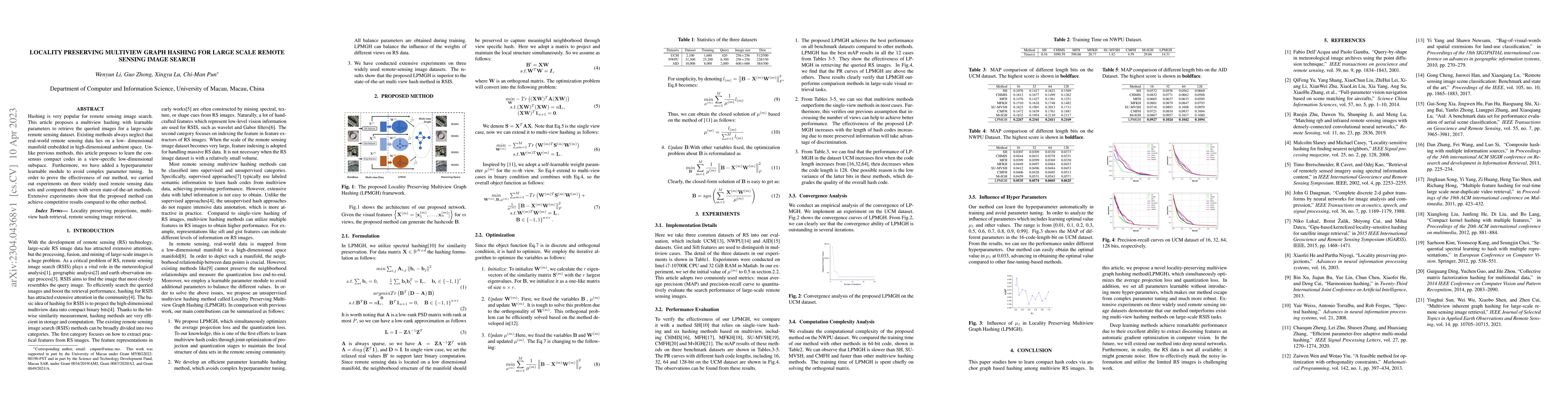 Thumbnail for Locality Preserving Multiview Graph Hashing for Large Scale Remote
  Sensing Image Search