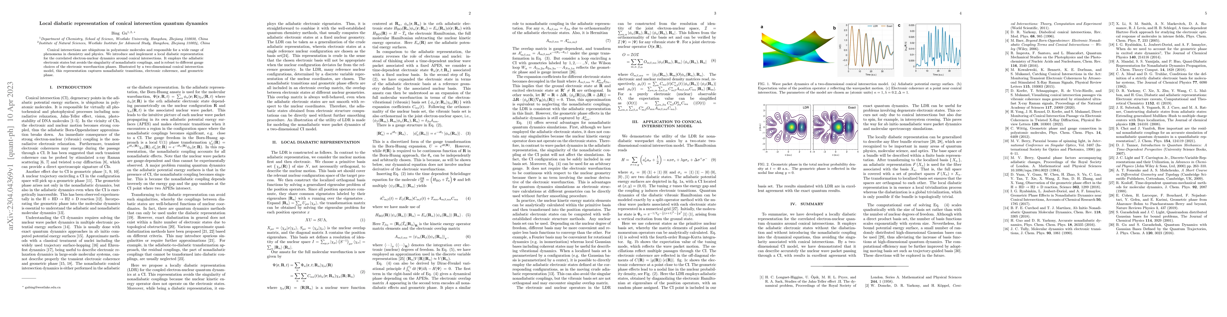 Thumbnail for Local diabatic representation of conical intersection quantum dynamics