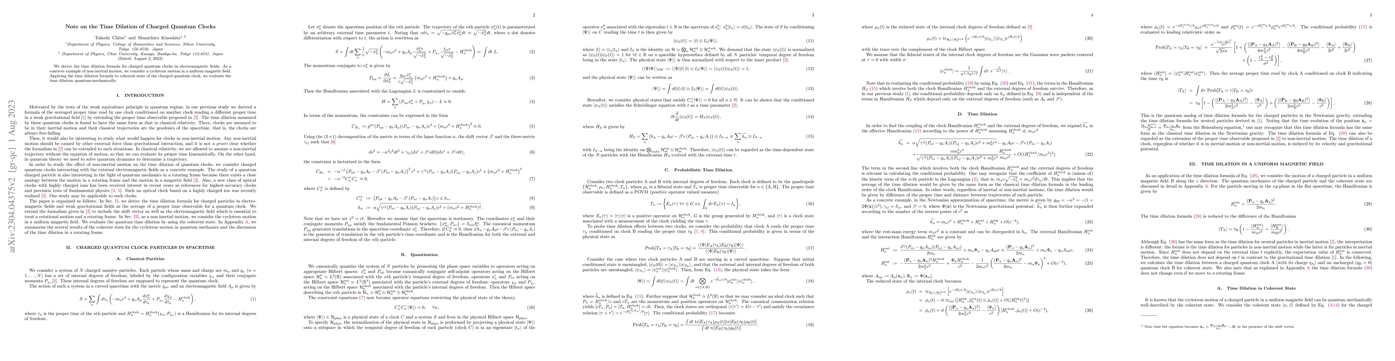 Thumbnail for Note on the Time Dilation of Charged Quantum Clocks