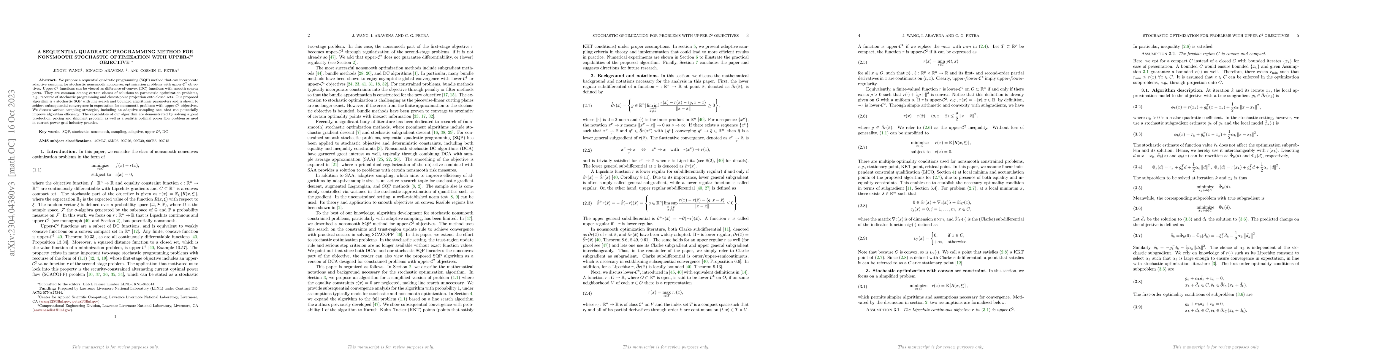 Thumbnail for A sequential quadratic programming method for nonsmooth stochastic
  optimization with upper-C^2 objective