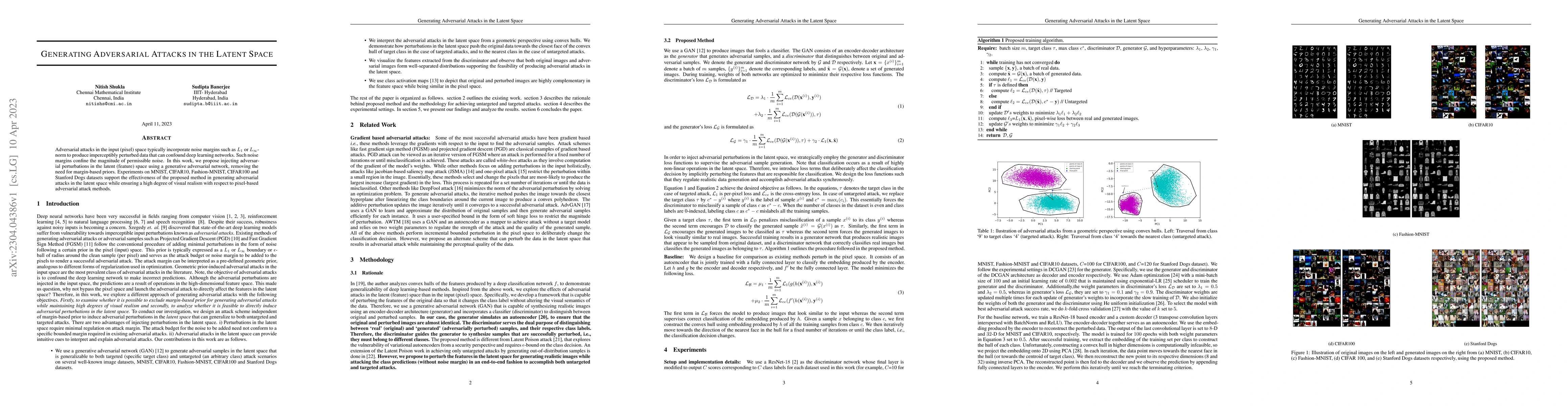 Thumbnail for Generating Adversarial Attacks in the Latent Space