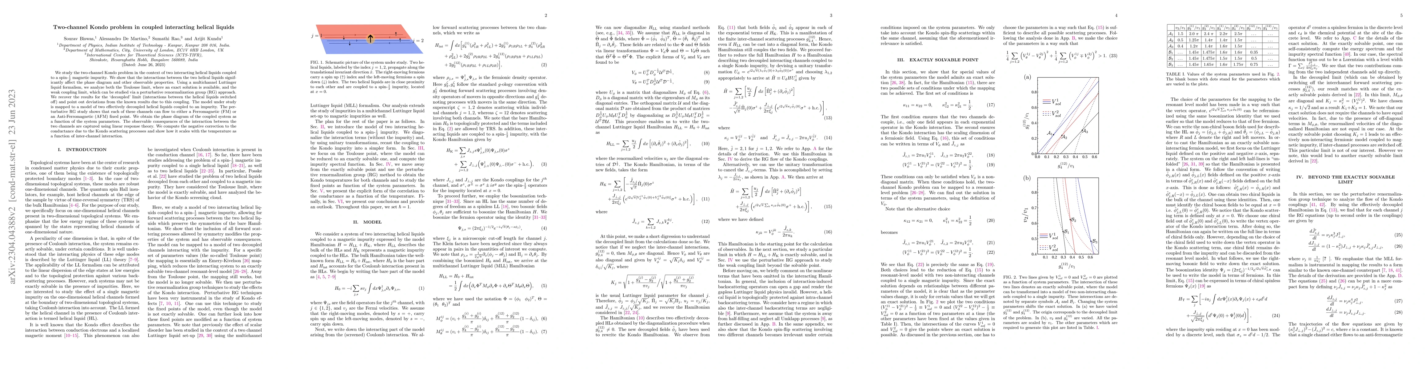Thumbnail for Two-channel Kondo problem in coupled interacting helical liquids