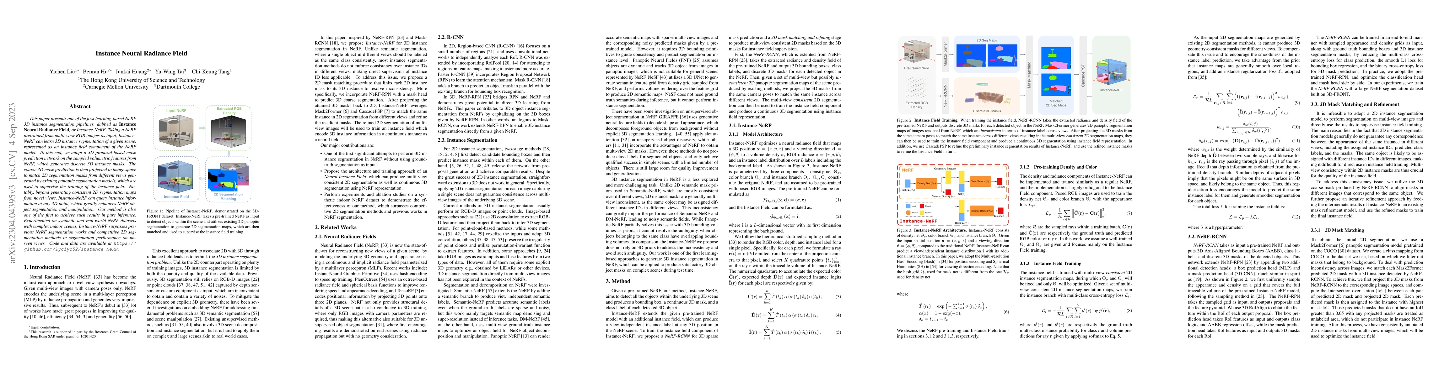 Thumbnail for Instance Neural Radiance Field
