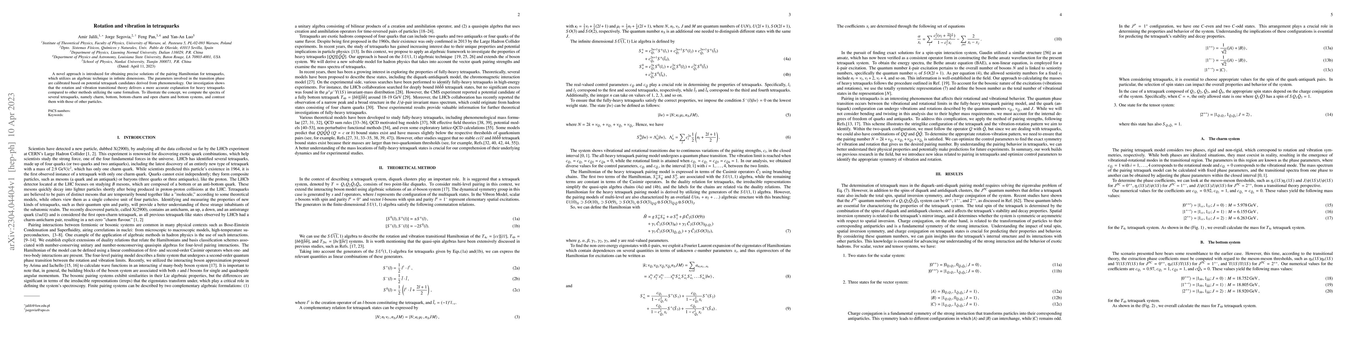 Thumbnail for Rotation and vibration in tetraquarks