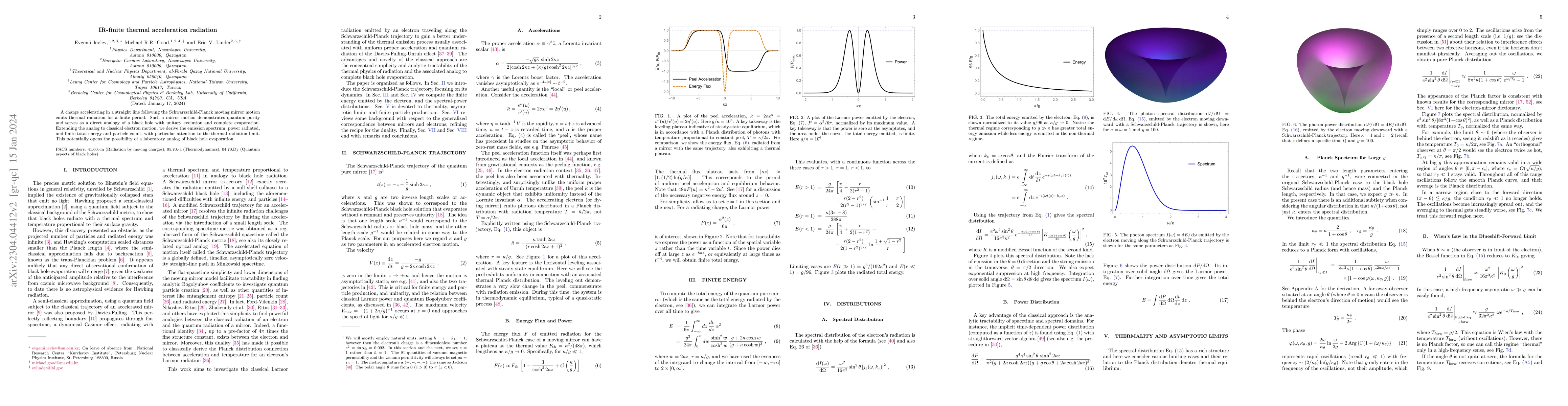 Thumbnail for IR-finite thermal acceleration radiation