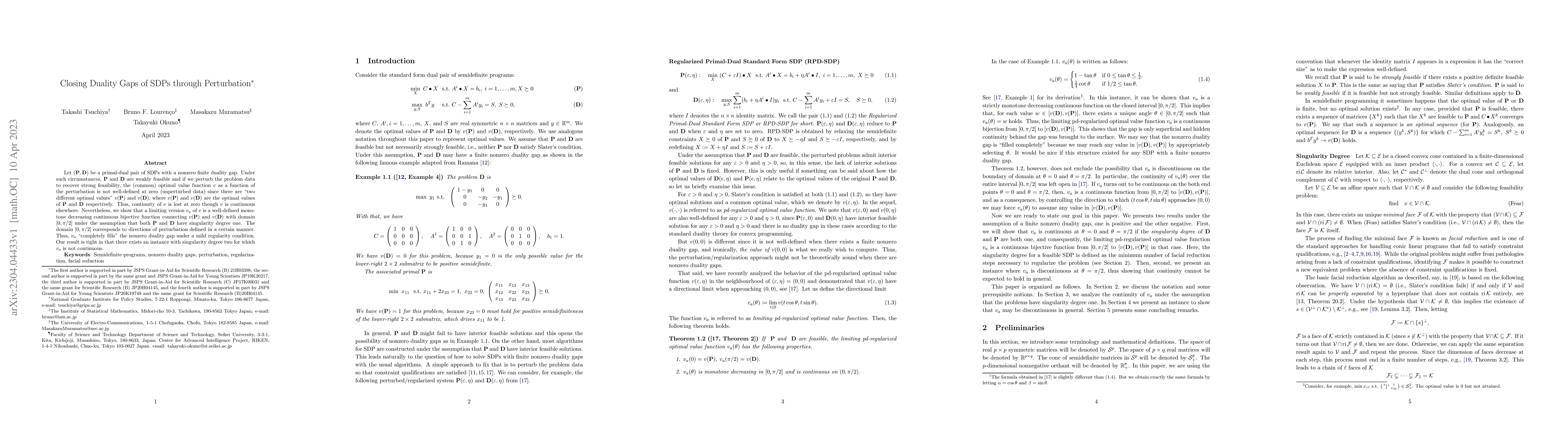 Thumbnail for Closing Duality Gaps of SDPs through Perturbation