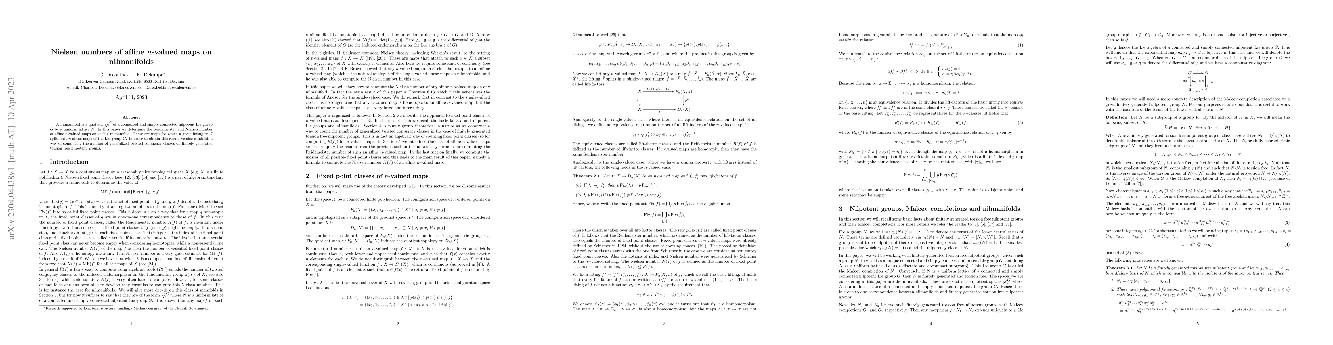 Thumbnail for Nielsen numbers of affine n-valued maps on nilmanifolds