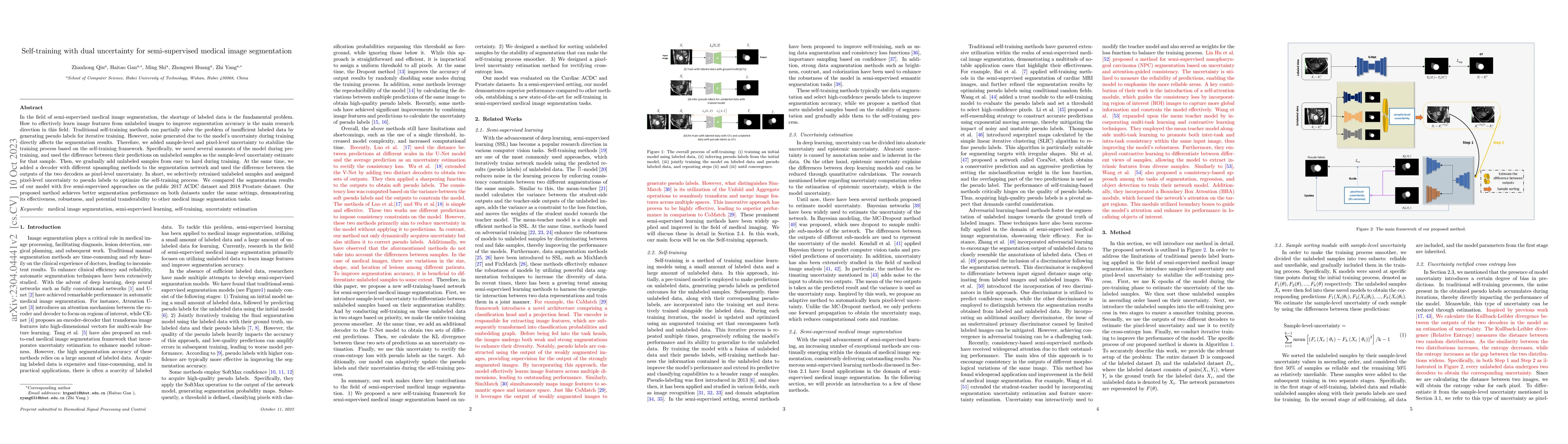 Thumbnail for Self-training with dual uncertainty for semi-supervised medical image
  segmentation