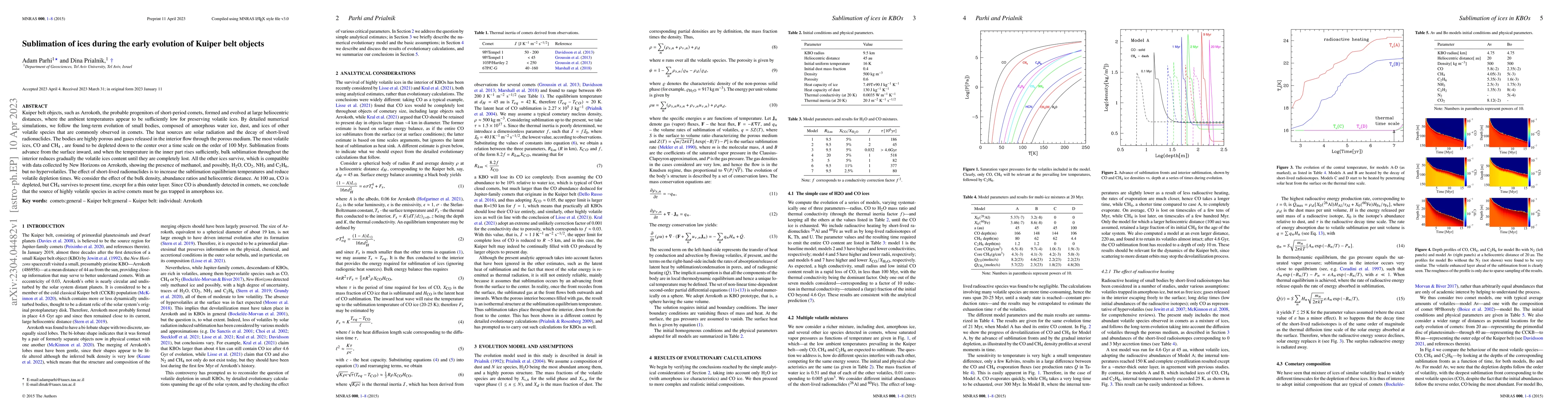 Thumbnail for Sublimation of ices during the early evolution of Kuiper belt objects