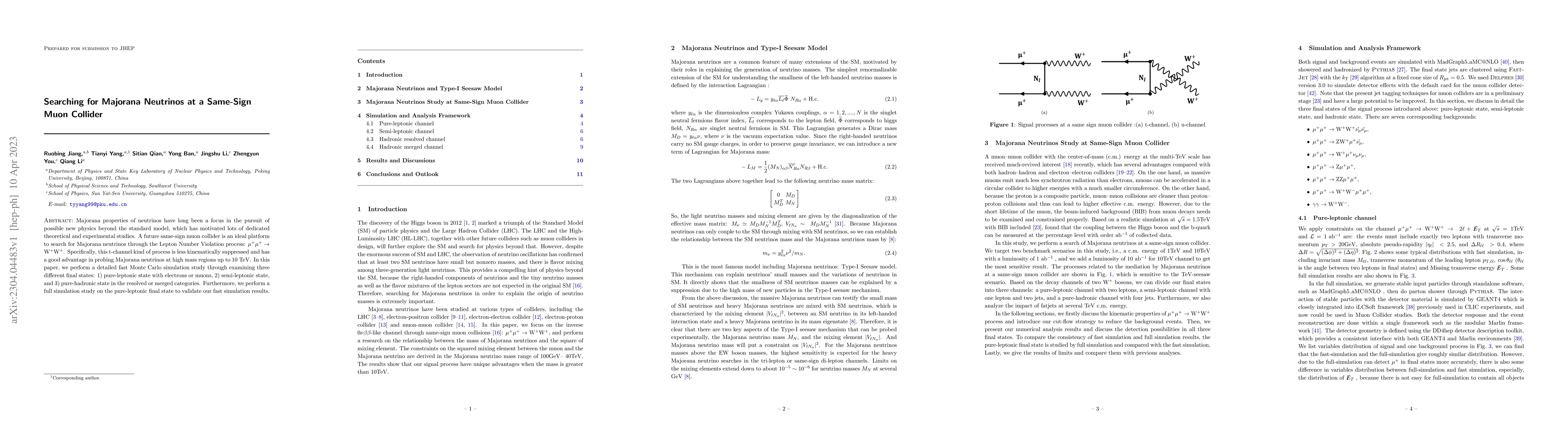 Thumbnail for Searching for Majorana Neutrinos at a Same-Sign Muon Collider