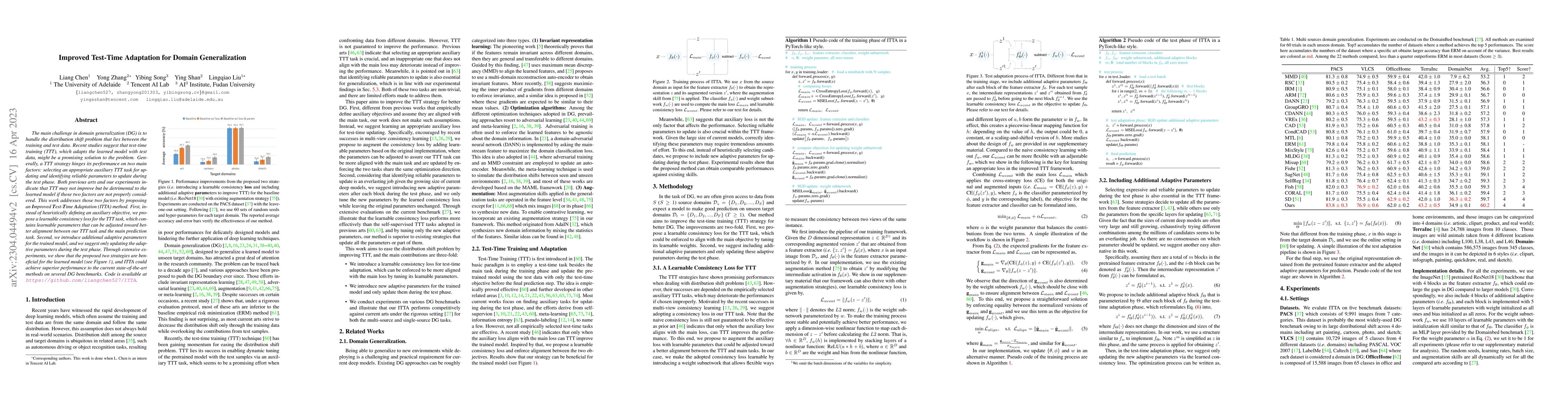 Thumbnail for Improved Test-Time Adaptation for Domain Generalization