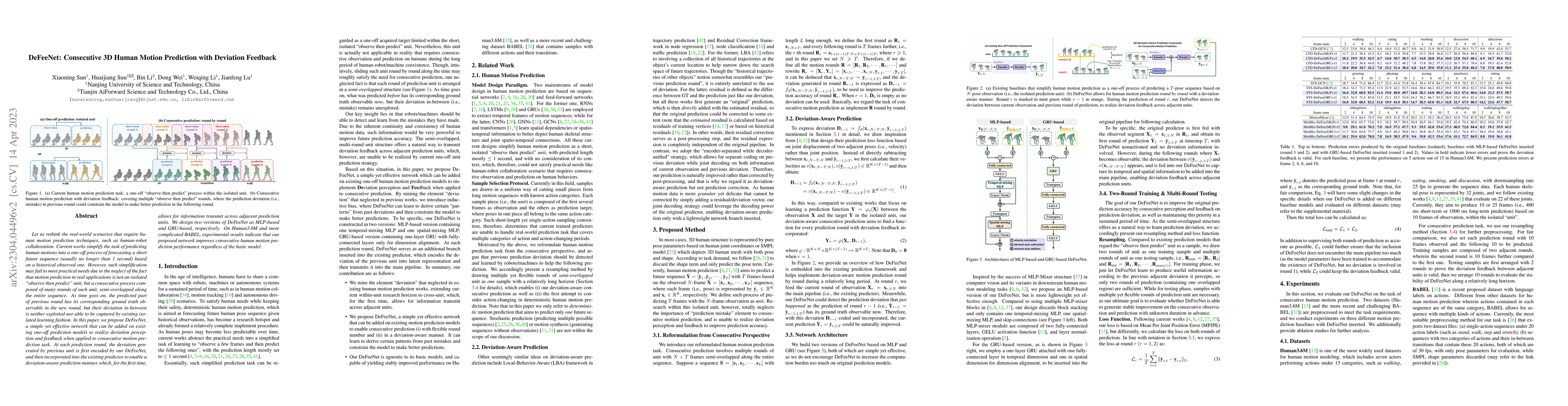 Thumbnail for DeFeeNet: Consecutive 3D Human Motion Prediction with Deviation Feedback
