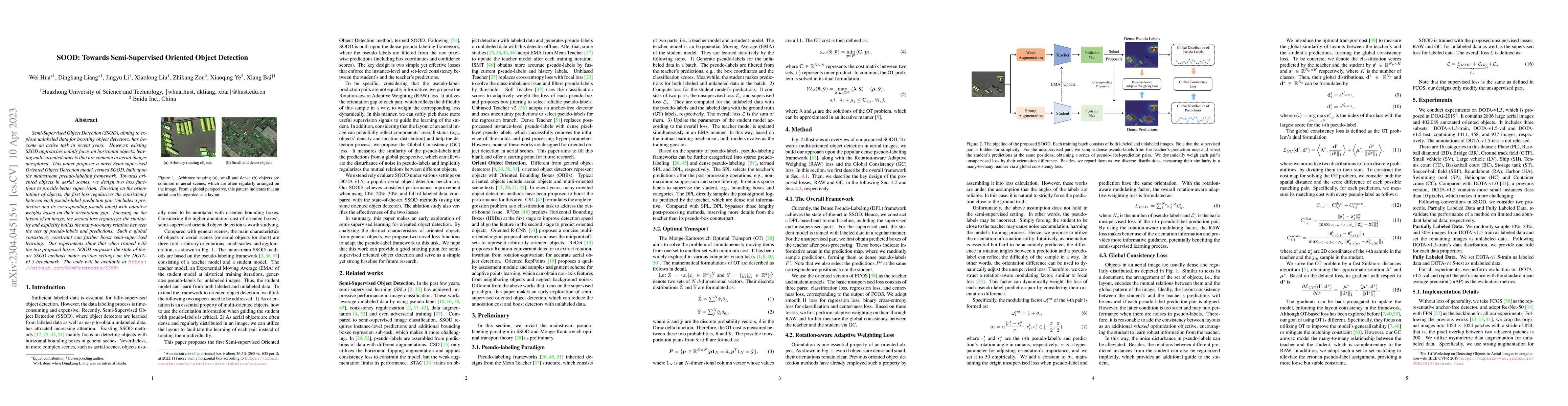 Thumbnail for SOOD: Towards Semi-Supervised Oriented Object Detection