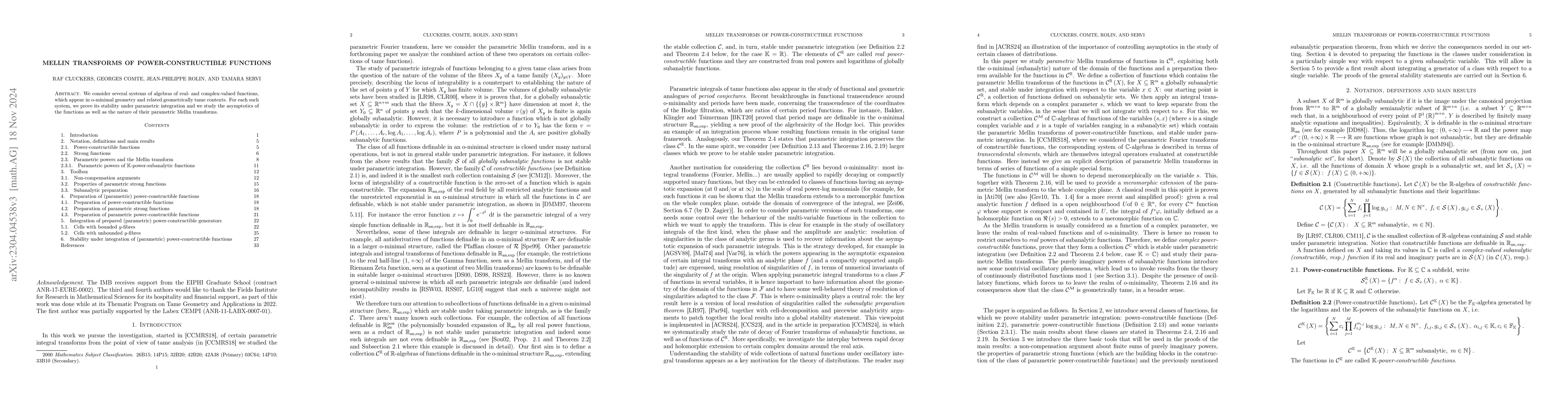Thumbnail for Mellin transforms of power-constructible functions