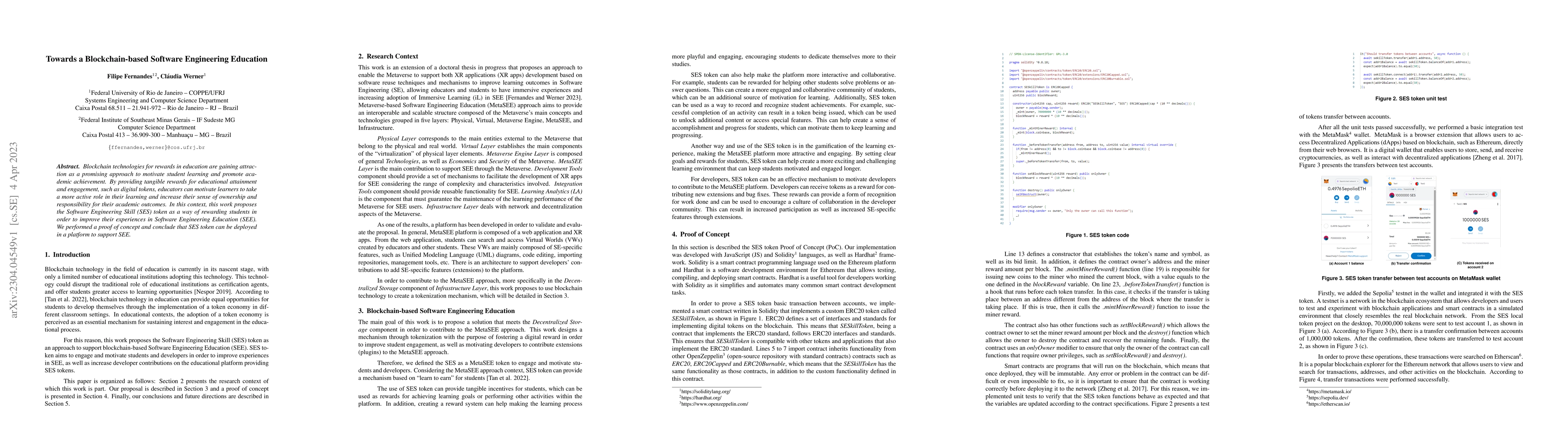 Thumbnail for Towards a Blockchain-based Software Engineering Education
