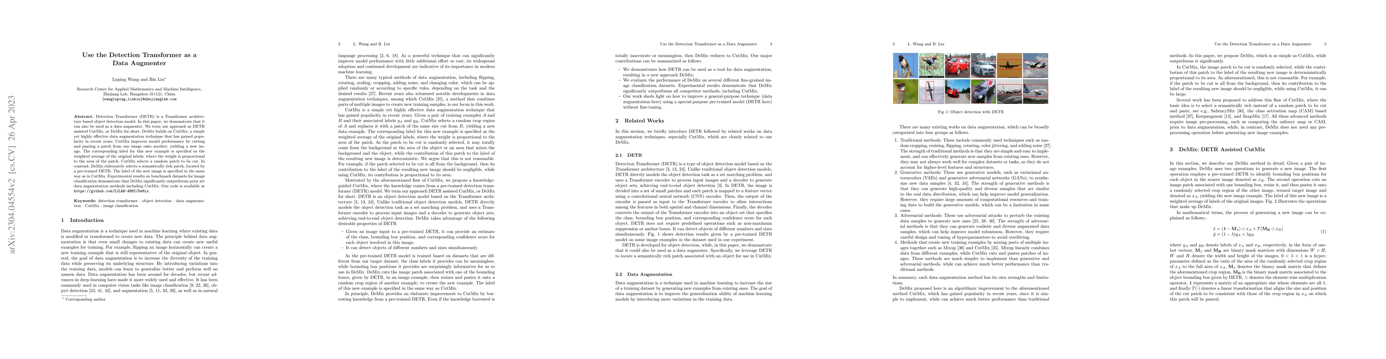 Thumbnail for Use the Detection Transformer as a Data Augmenter