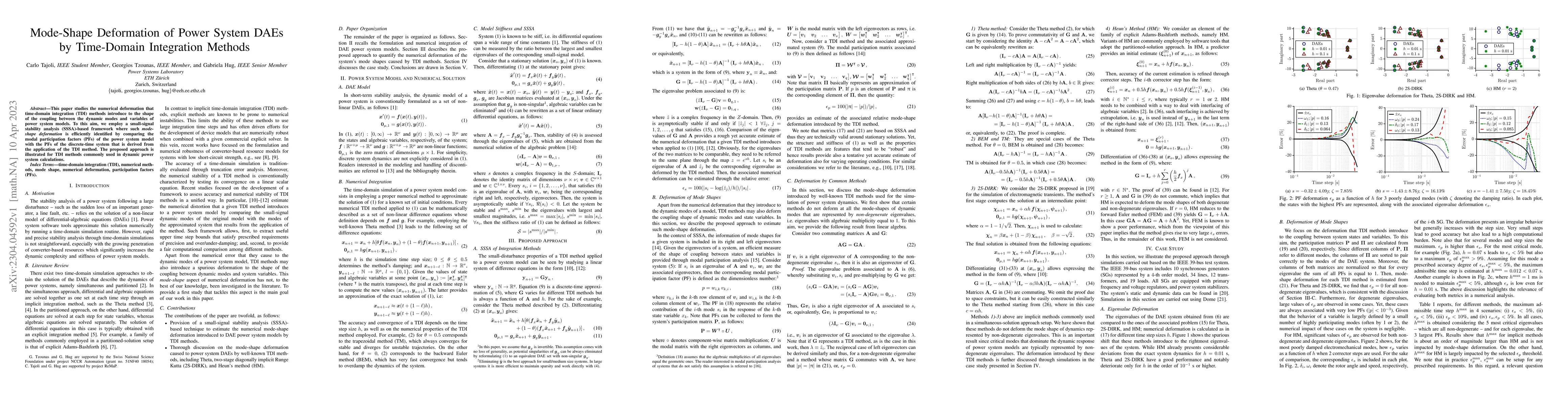 Thumbnail for Mode-Shape Deformation of Power System DAEs by Time-Domain Integration
  Methods