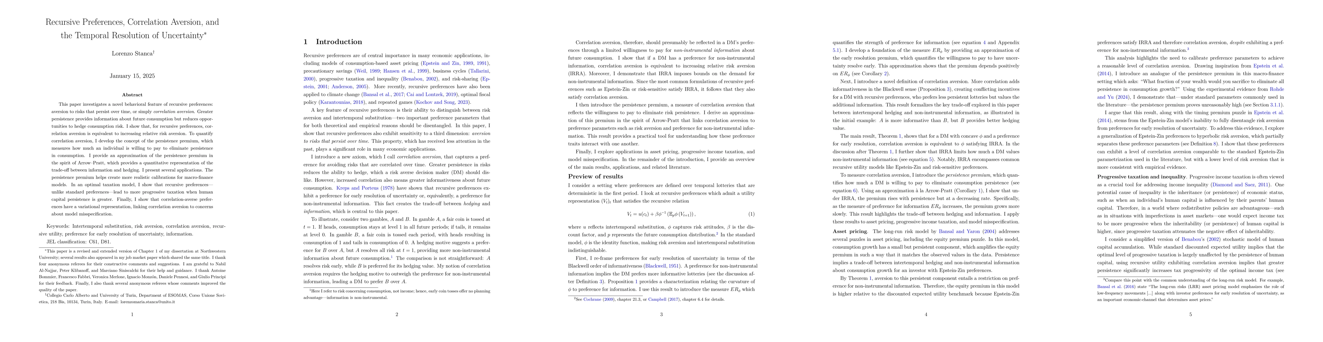 Thumbnail for Recursive Preferences, Correlation Aversion, and the Temporal Resolution
  of Uncertainty