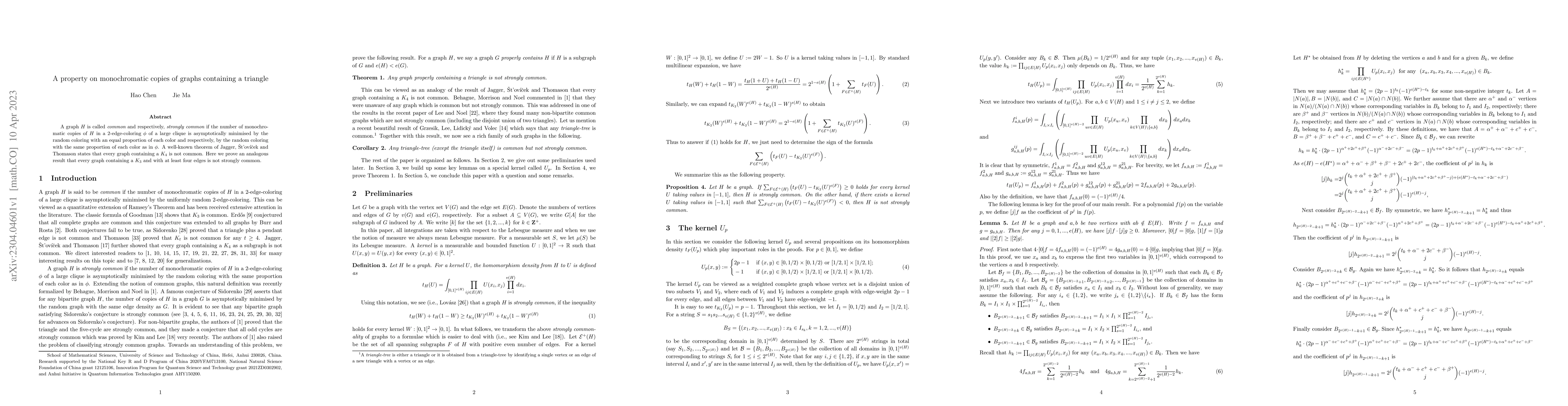 Thumbnail for A property on monochromatic copies of graphs containing a triangle