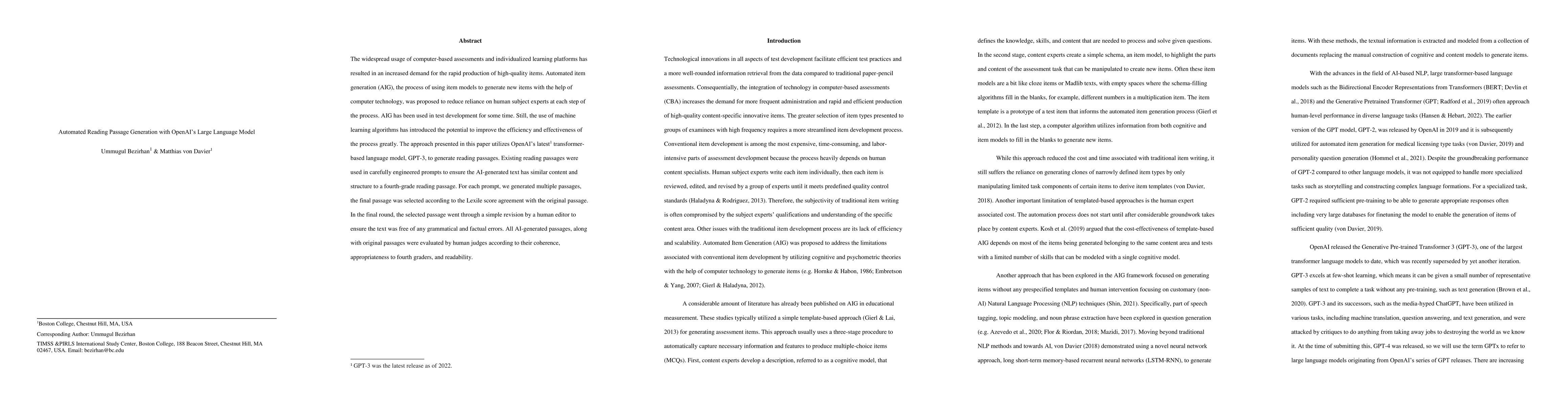 Thumbnail for Automated Reading Passage Generation with OpenAI's Large Language Model