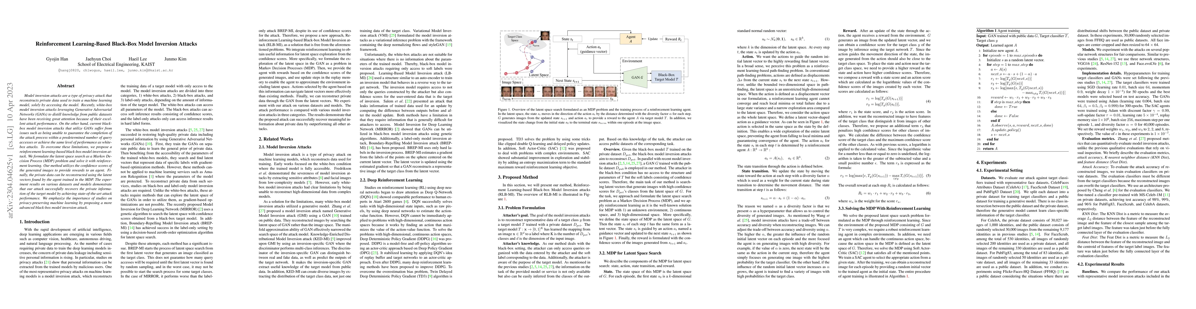 Thumbnail for Reinforcement Learning-Based Black-Box Model Inversion Attacks