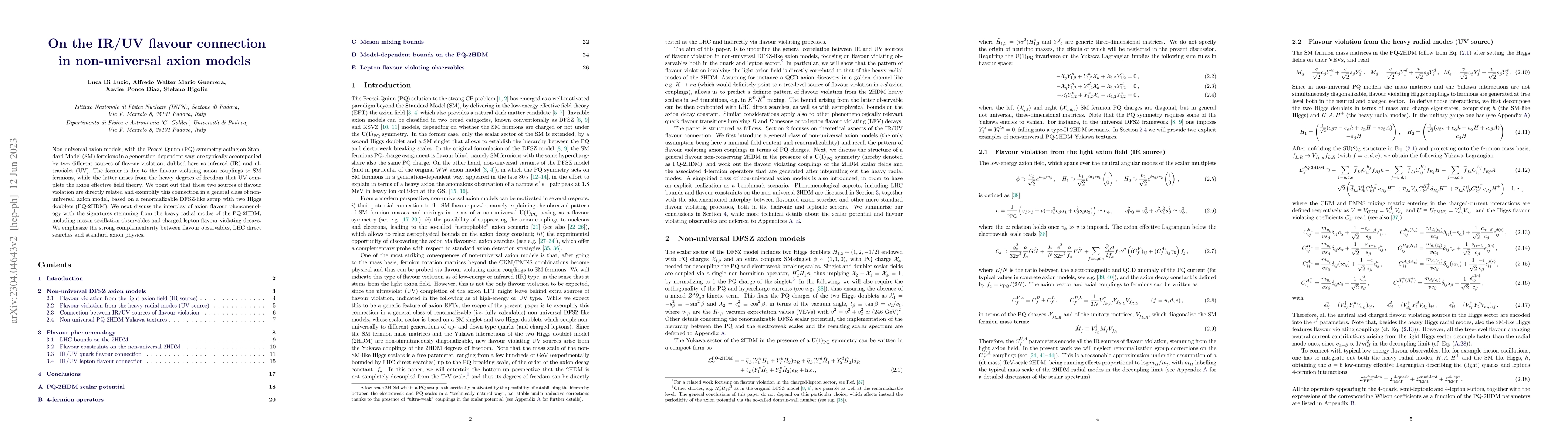 Thumbnail for On the IR/UV flavour connection in non-universal axion models