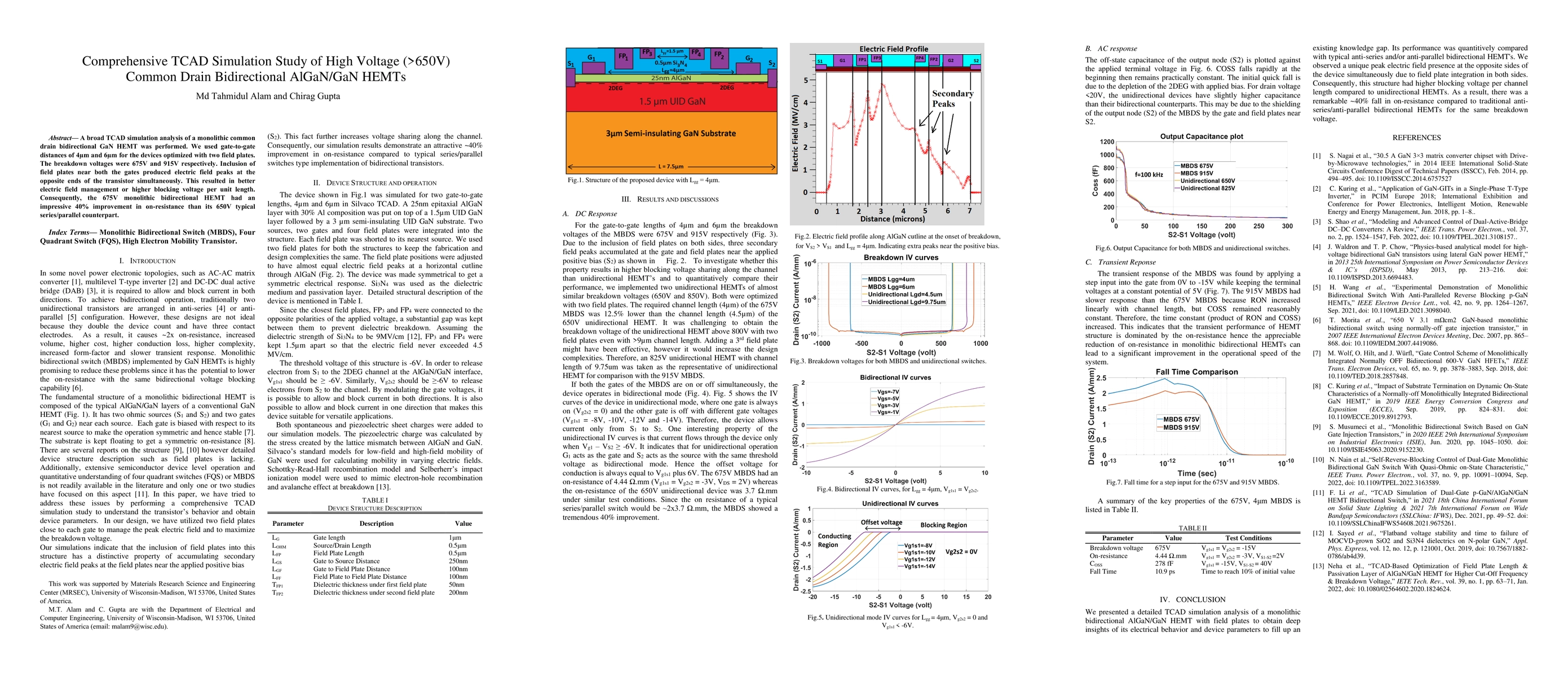 Thumbnail for Comprehensive TCAD Simulation Study of High Voltage (>650V) Common Drain
  Bidirectional AlGaN/GaN HEMTs
